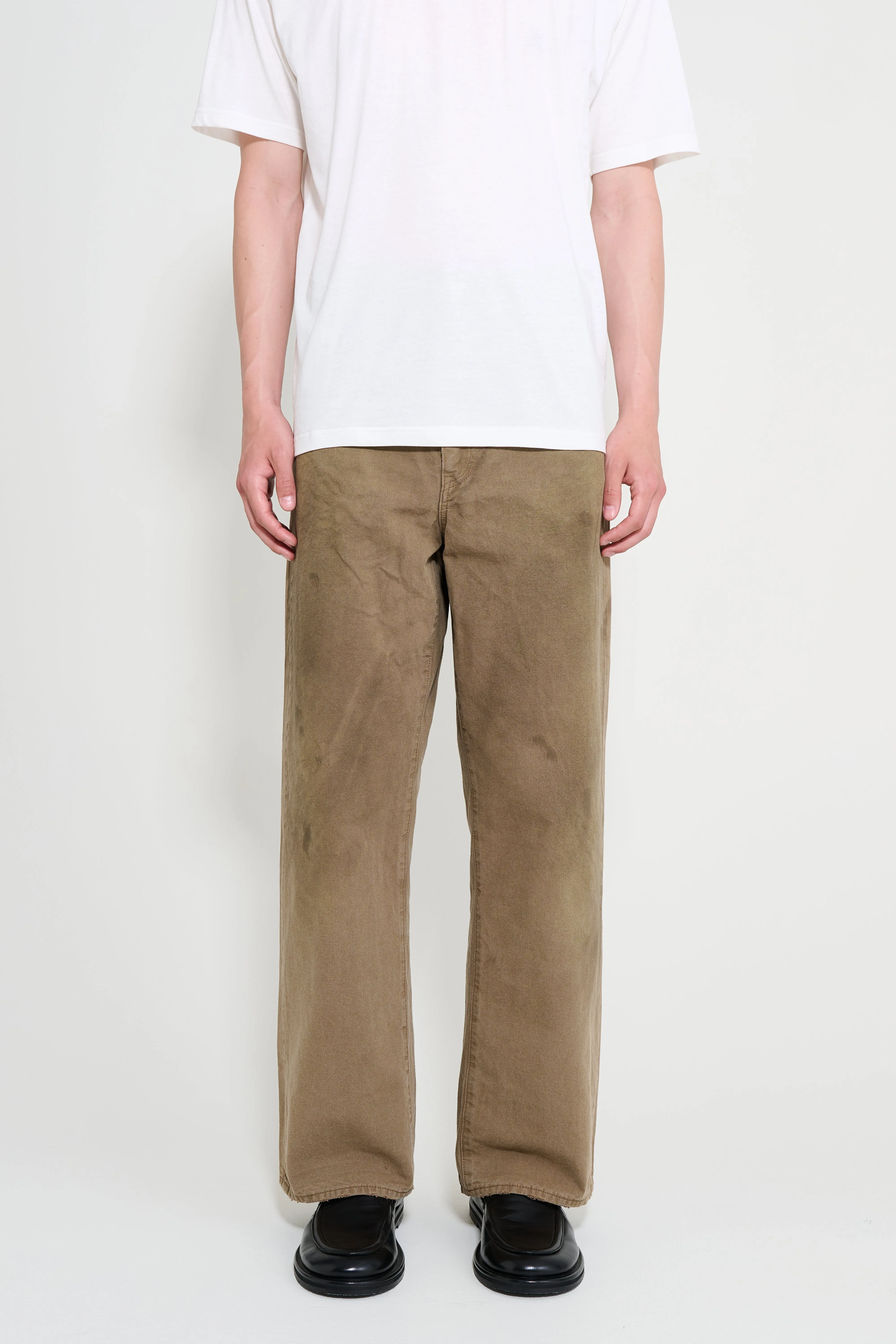ssstein Sulfur Dyed Oxford Vintage Wide Pants Khaki Beige sold by Tres Bien