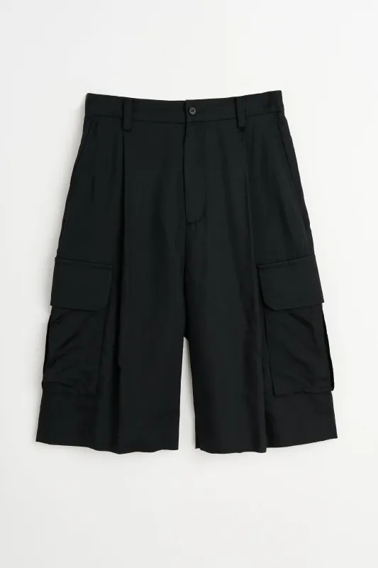 ssstein Silk Cupro Cargo Short Trousers Black made by ssstein