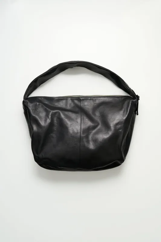 ssstein Shirring Handle Leather Shoulder Bag Black made by ssstein