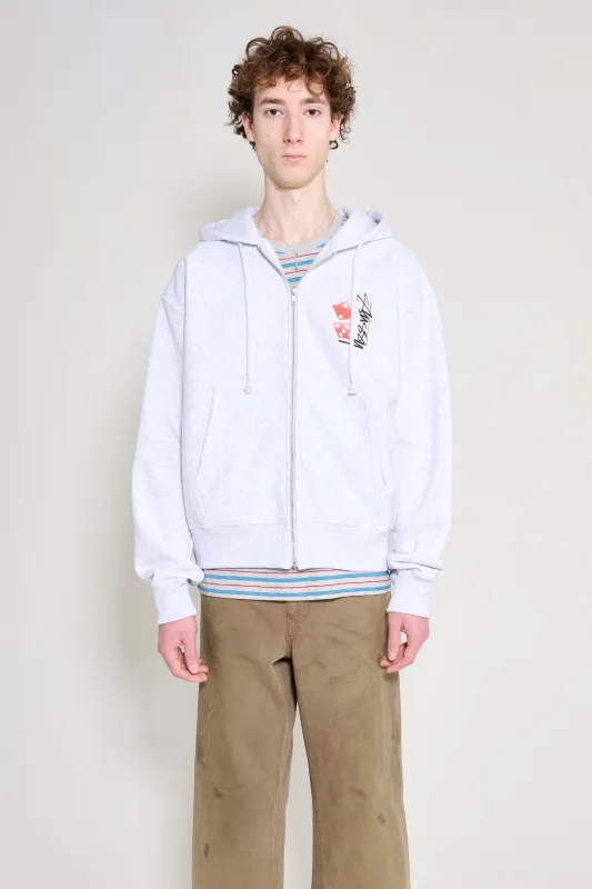 Stüssy Tall Dice Zip Hood Ash heather made by Stussy