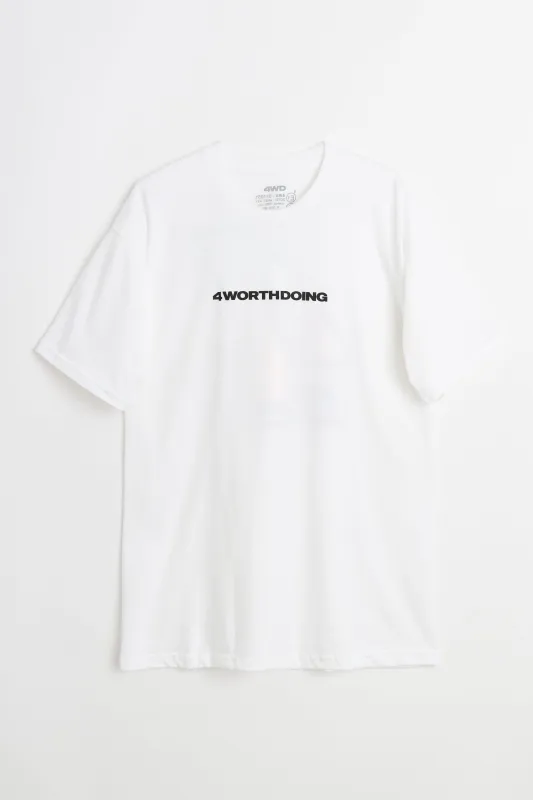 4WD 4X2 T-shirt White made by Tres Bien