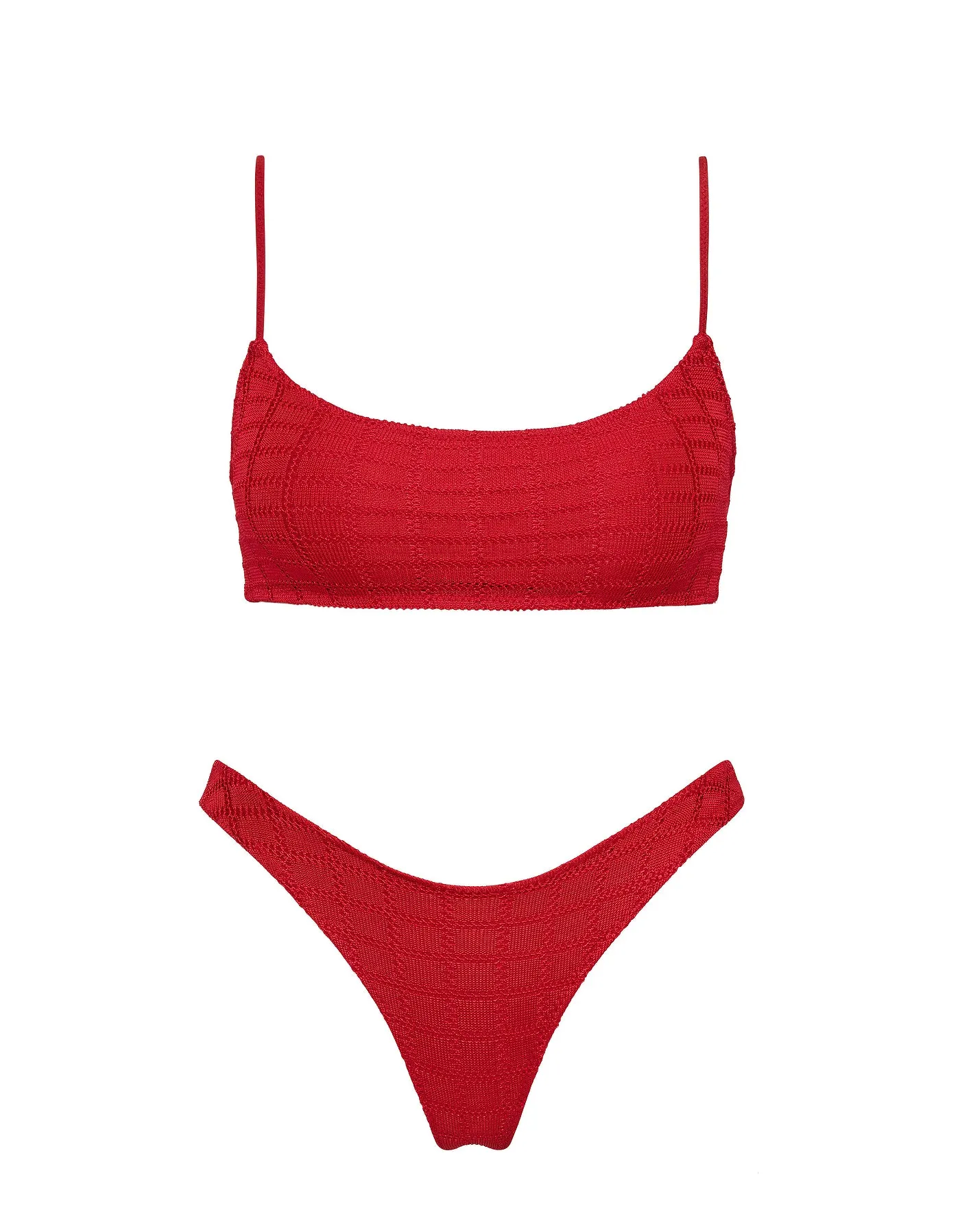 MICA - PASHA Red Crochet Crop Bikini Set sold by triangl swimwear