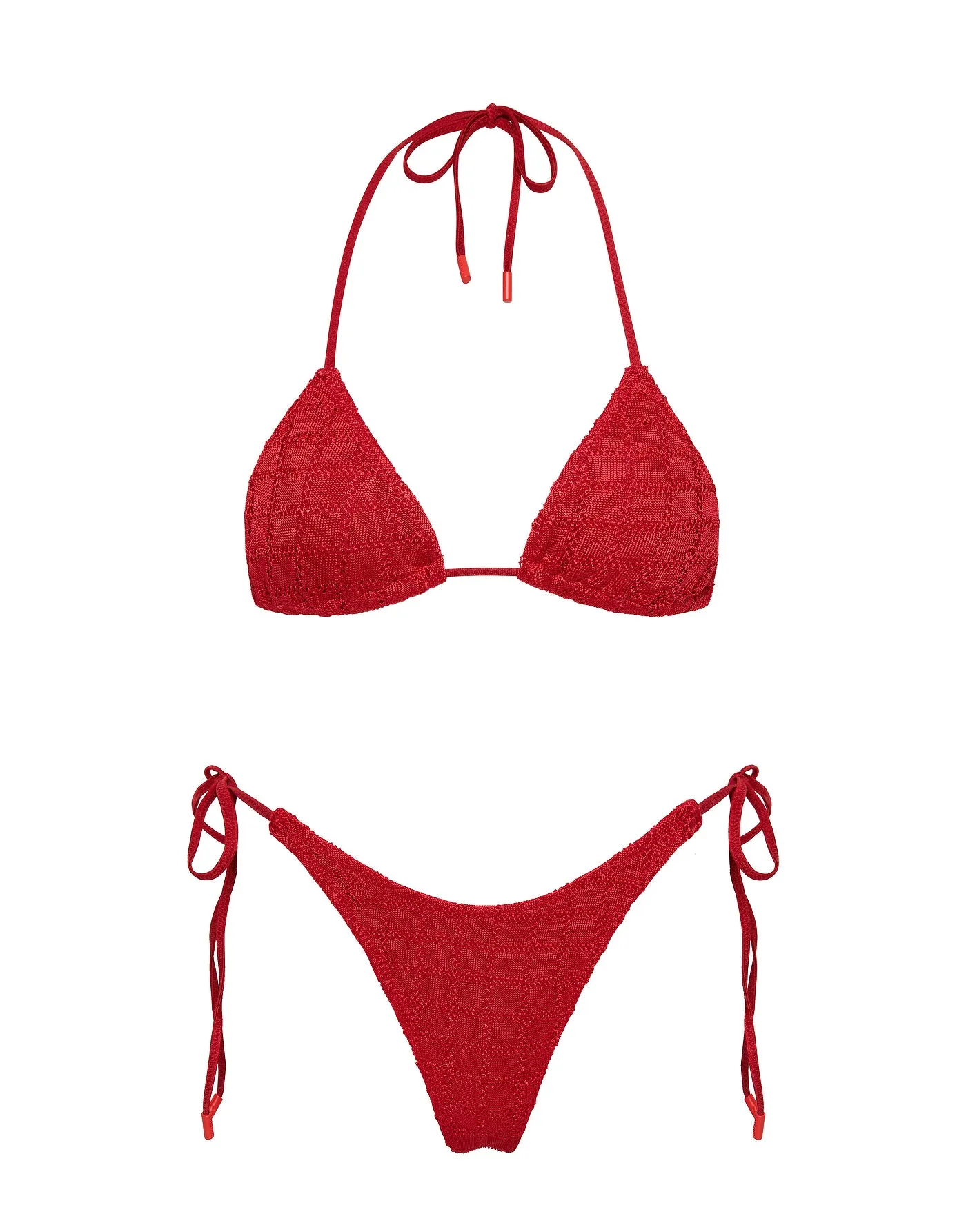 VINCA - PASHA Red Crochet Triangle Bikini Set sold by triangl swimwear