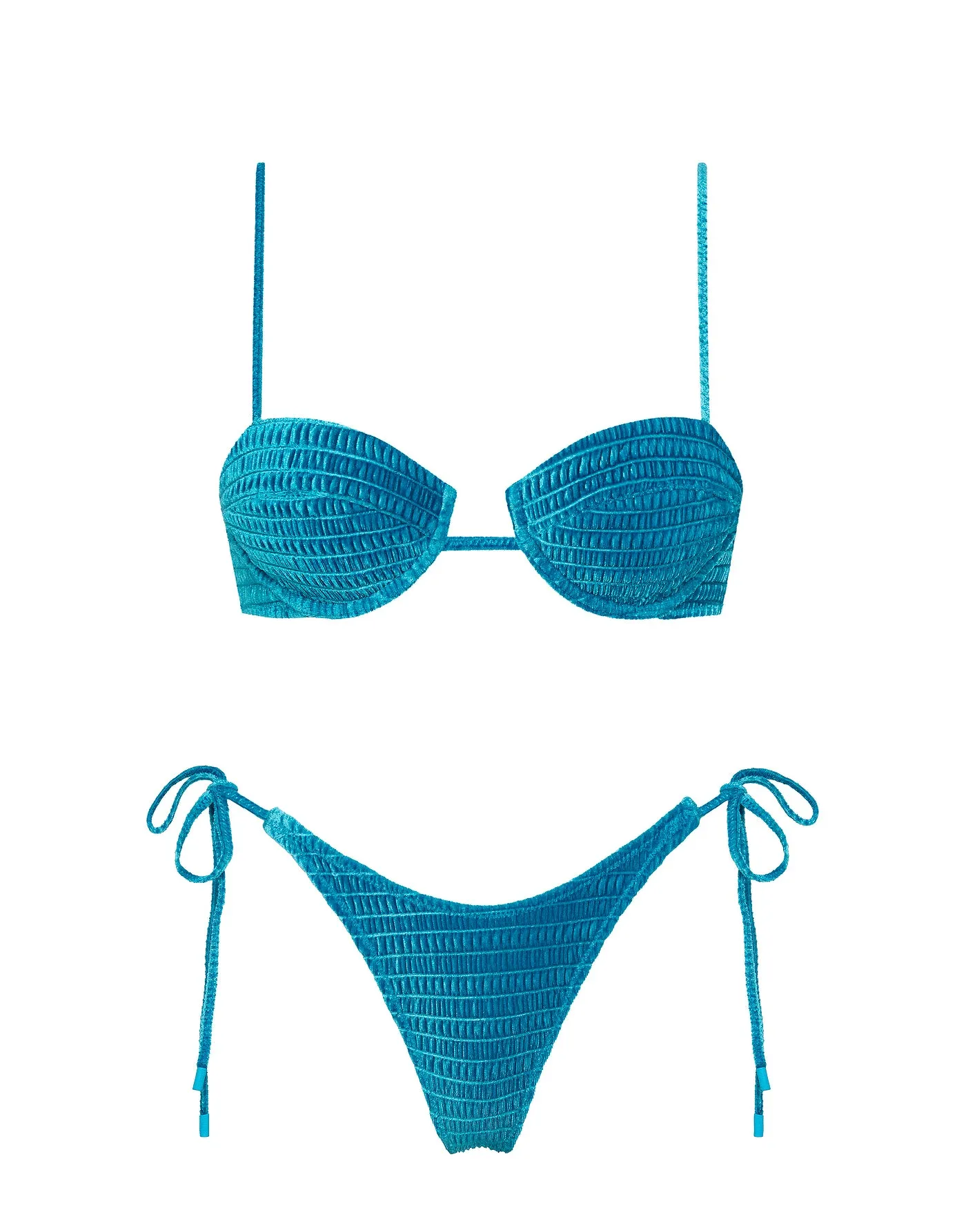 MALA - MAURA Blue Velvet Balconette Bikini Set sold by triangl swimwear