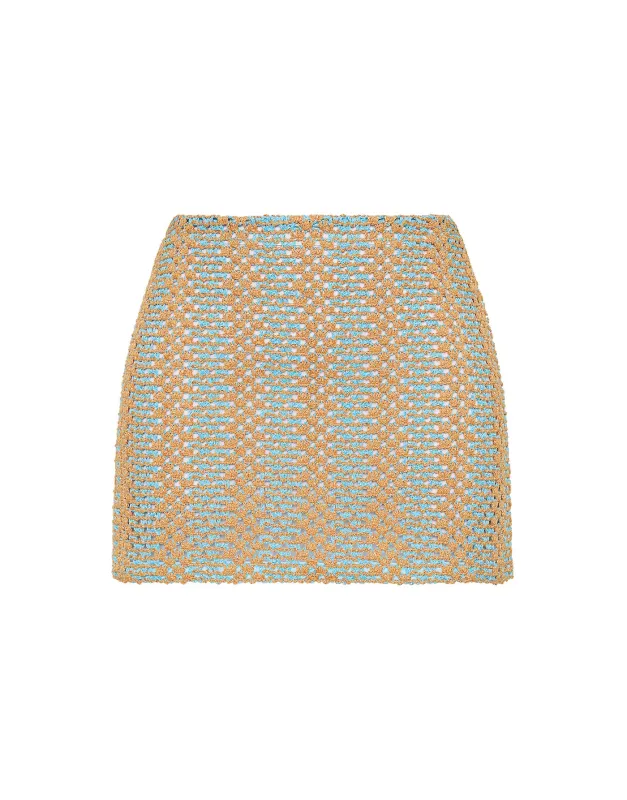 KASI - SERNA Sparkle Crochet Skirt sold by triangl swimwear