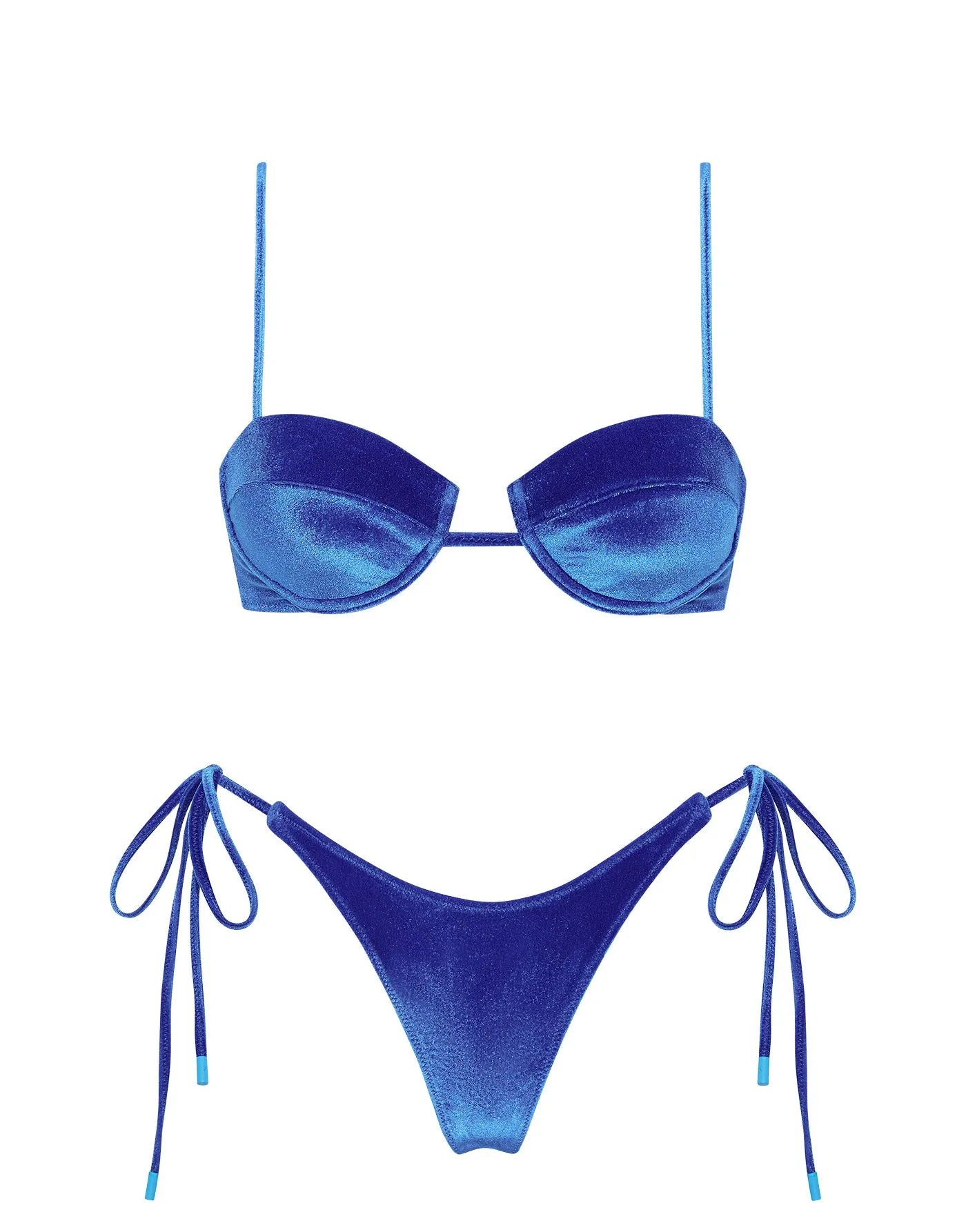 MALA - NAVI Blue Velvet Balconette Bikini Set sold by triangl swimwear