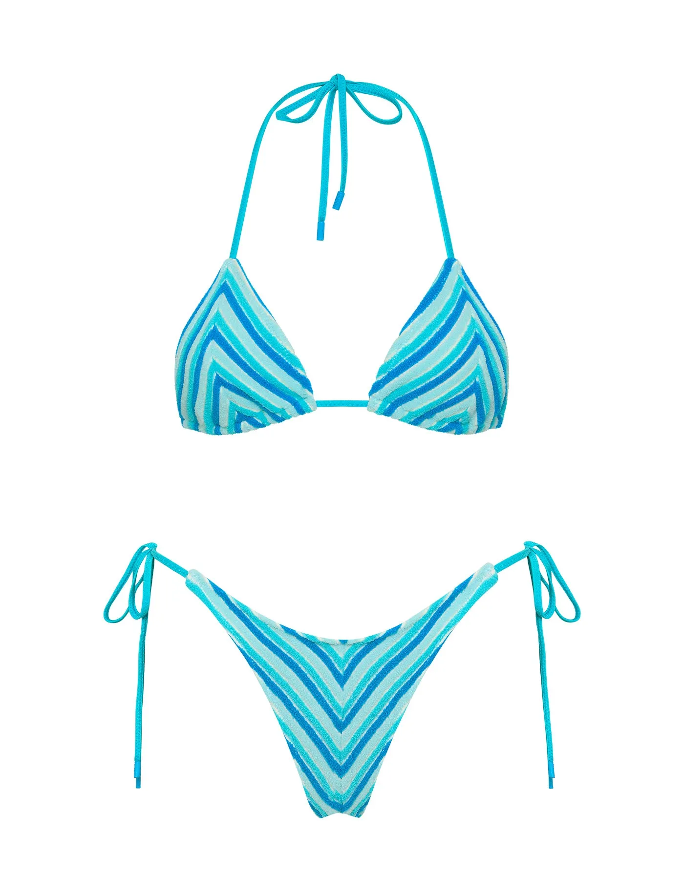 VINCA - SOUR STRIPE Terry Towelling Triangle Bikini Set sold by triangl swimwear