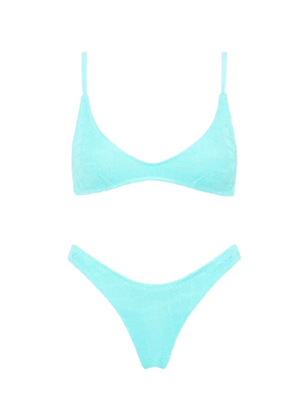MAIA - JAVE Blue Crochet Scoop Bikini Set sold by triangl swimwear