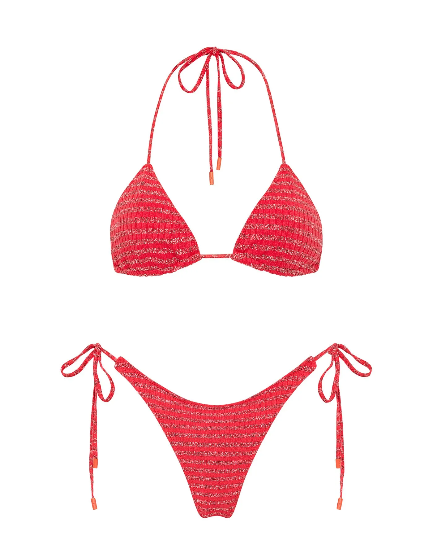 VINCA - BERY Red Sparkle Triangle Bikini Set sold by triangl swimwear
