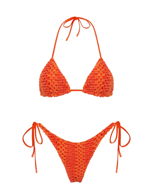 VINCA - ARAD Red Crochet Triangle Bikini Set sold by triangl swimwear