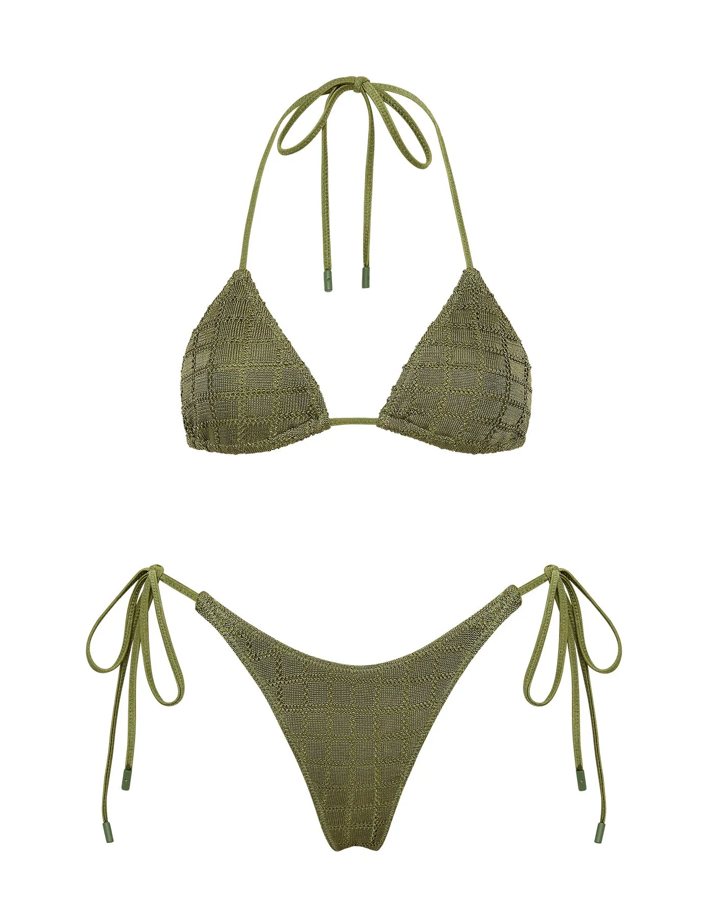 VINCA - PINE Green Crochet Triangle Bikini Set sold by triangl swimwear