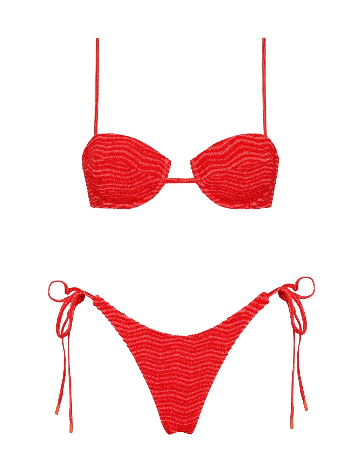 MALA - MATO Red Terry Towelling Balconette Bikini Set sold by triangl swimwear