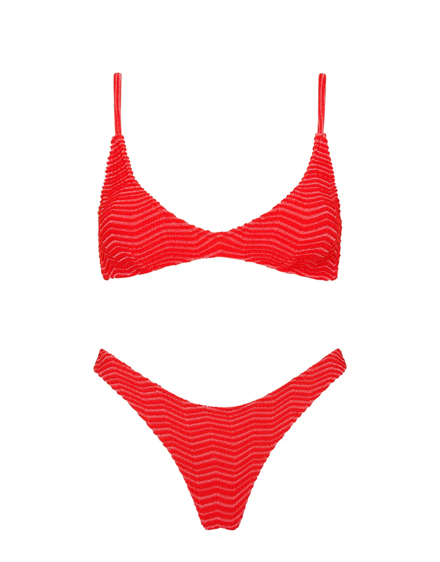 MAIA - MATO Red Terry Towelling Scoop Bikini Set sold by triangl swimwear