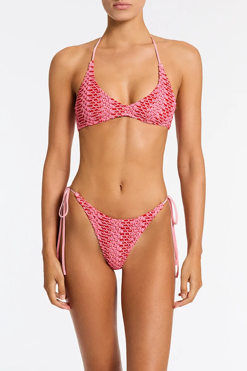 CORA - ALINA Pink Crochet Halter Bikini Set sold by triangl swimwear product image thumbnail 5