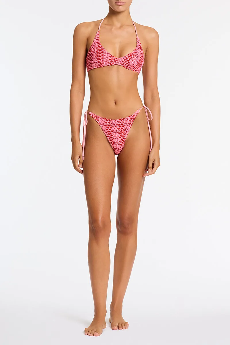 CORA - ALINA Pink Crochet Halter Bikini Set sold by triangl swimwear product image thumbnail 2