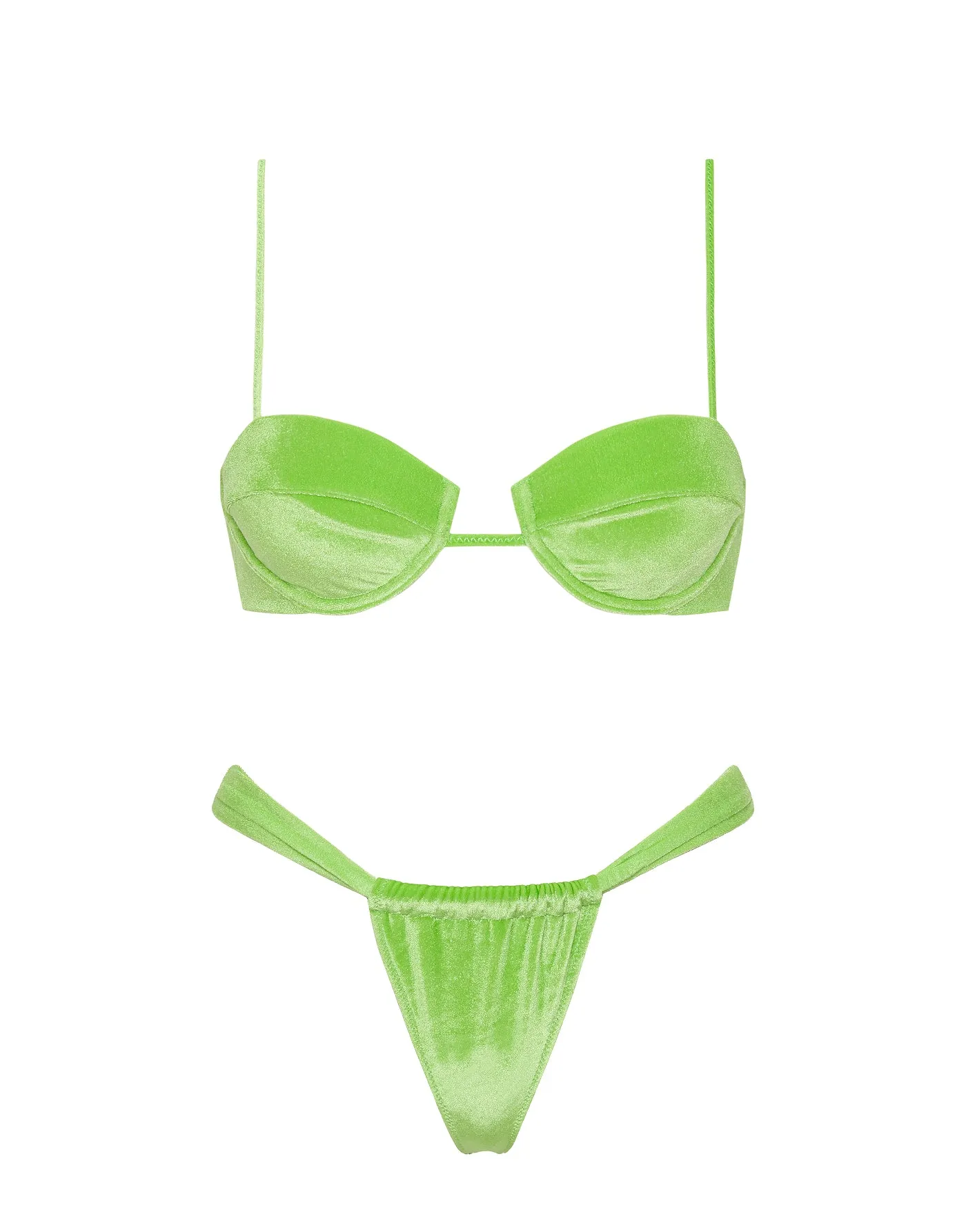 PALMA - VYNE Green Velvet Balconette Bikini Set sold by triangl swimwear