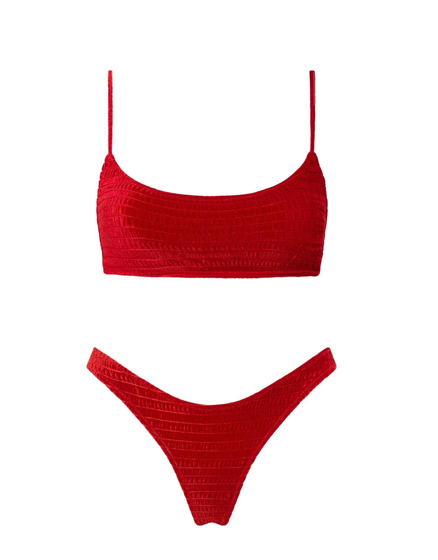 MICA - LOPA Red Velvet Crop Bikini Set sold by triangl swimwear
