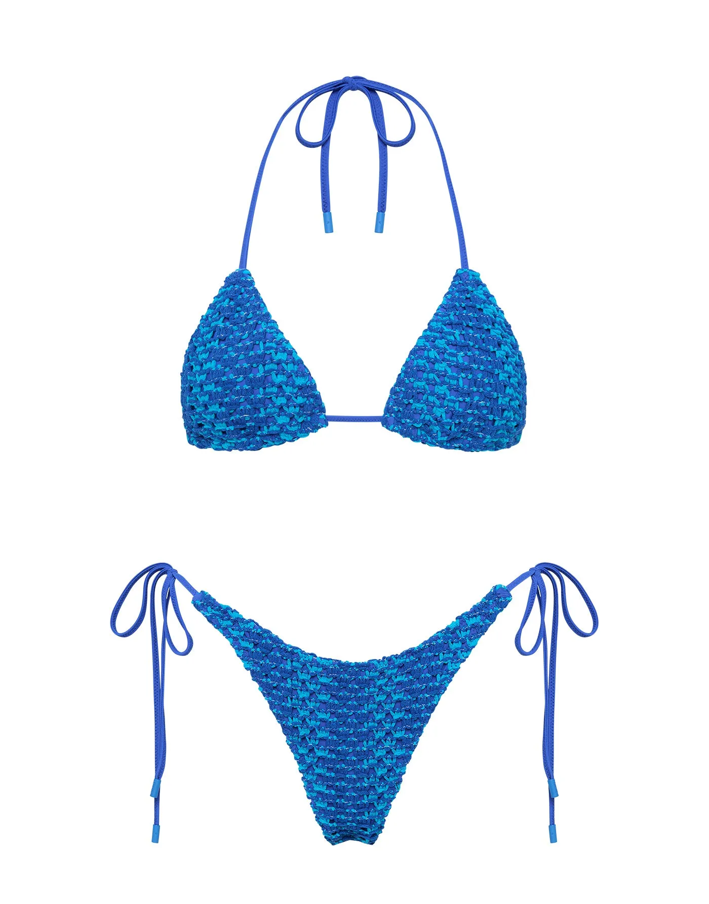 VINCA - NAYARIT Blue Crochet Triangle Bikini Set sold by triangl swimwear