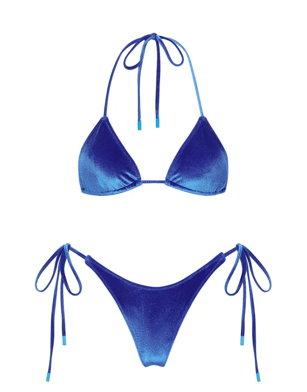 VINCA - NAVI Blue Velvet Triangle Bikini Set sold by triangl swimwear