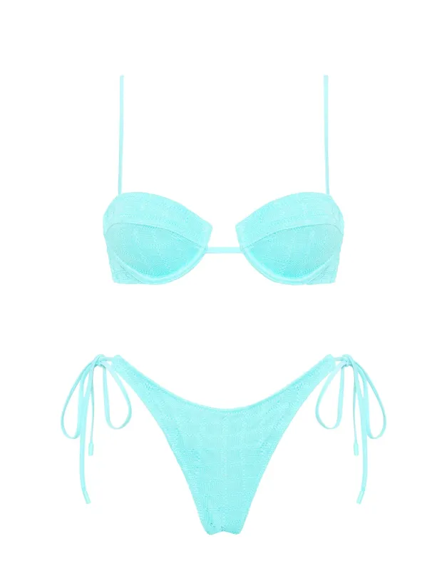 MALA - JAVE Blue Crochet Balconette Bikini Set sold by triangl swimwear