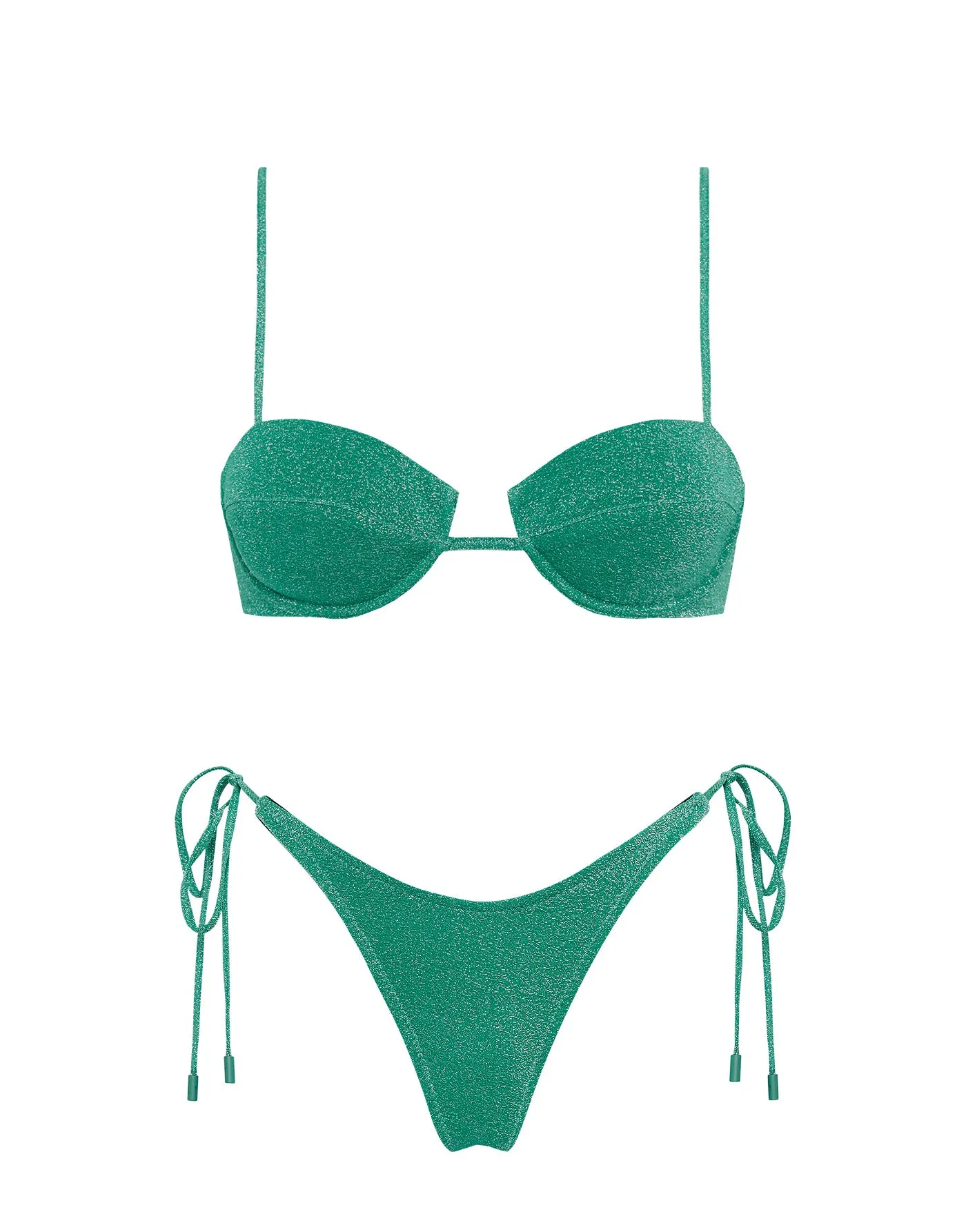 MALA - JADED SPARKLE Green Balconette Bikini Set sold by triangl swimwear