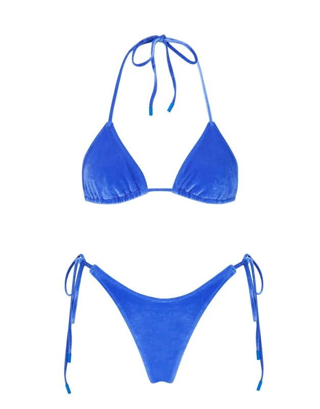 VINCA - CEFA Blue Velvet Triangle Bikini Set sold by triangl swimwear