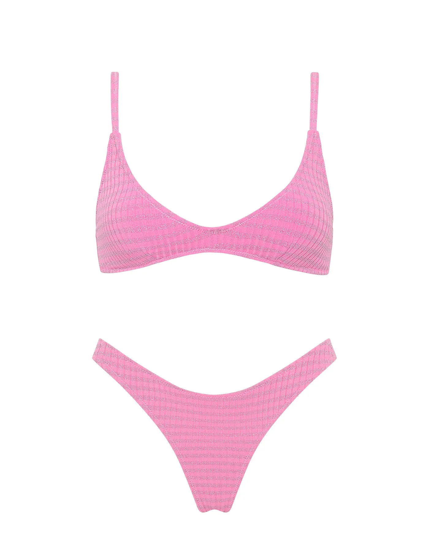 MAIA - CISTA Pink Sparkle Scoop Bikini Set sold by triangl swimwear