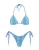 VINCA - DELLO Blue Crochet Triangle Bikini Set sold by triangl swimwear