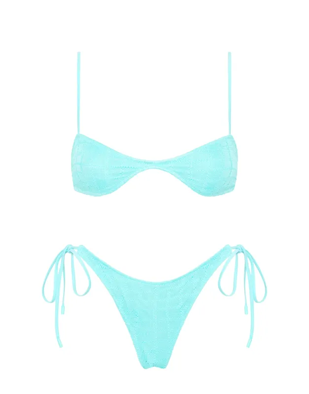 ESTE - JAVE Blue Crochet Bikini Set sold by triangl swimwear