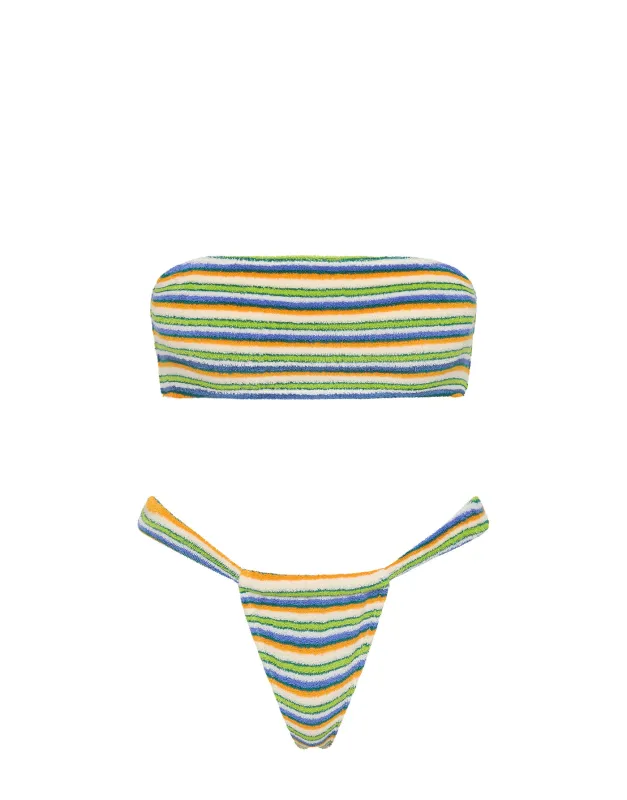 LUCE - POPI Terry Towelling Bandeau Bikini Set sold by triangl swimwear