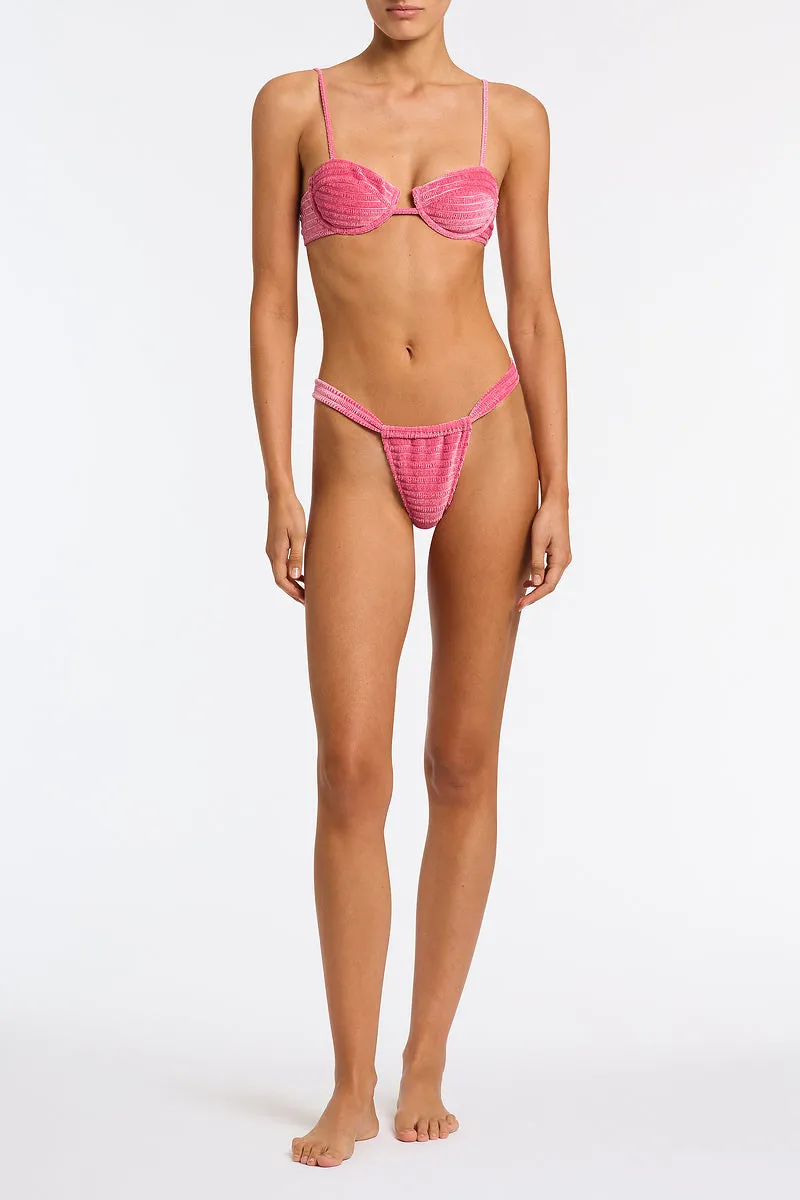 PALMA - PRINC Pink Velvet Balconette Bikini Set sold by triangl swimwear product image thumbnail 2