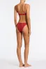 MICA - TAGE Red Sparkle Crochet Crop Bikini Set sold by triangl swimwear