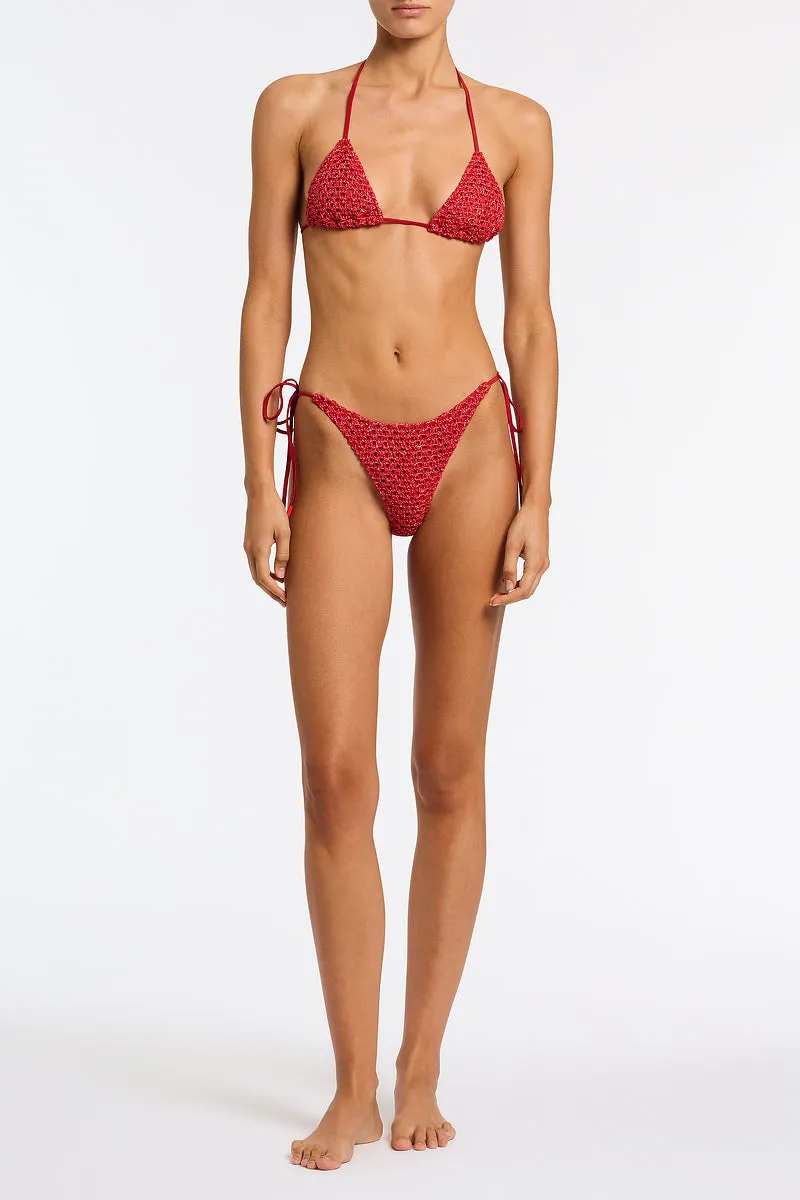 VINCA - TAGE Red Sparkle Crochet Triangle Bikini Set sold by triangl swimwear product image thumbnail 2