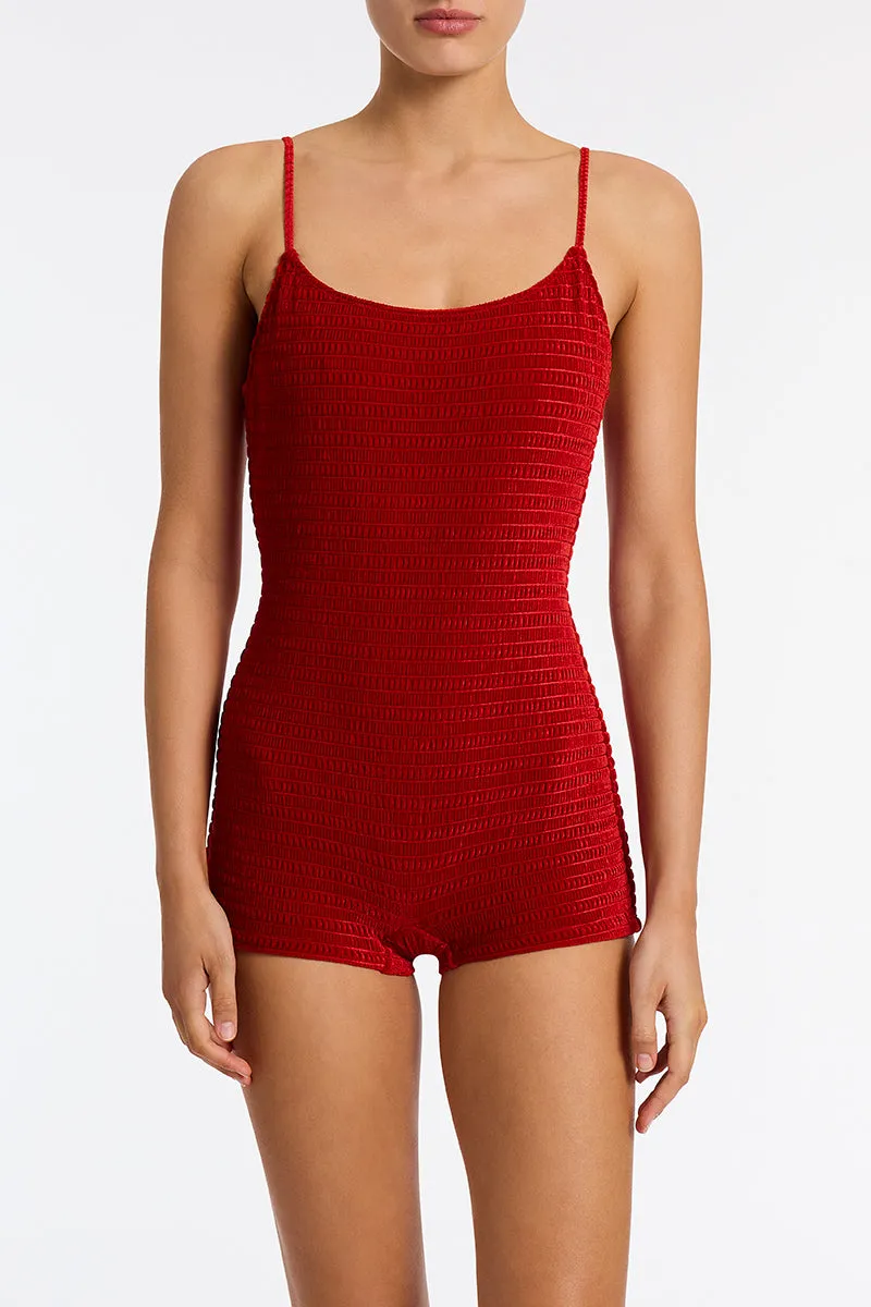 COCO - LOPA Red Velvet Playsuit sold by triangl swimwear product image thumbnail 4