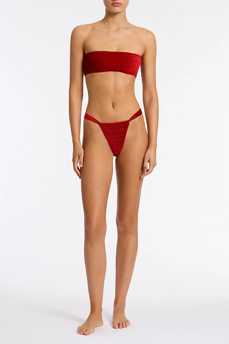 LUCE - LOPA Red Velvet Bandeau Bikini Set sold by triangl swimwear product image thumbnail 2