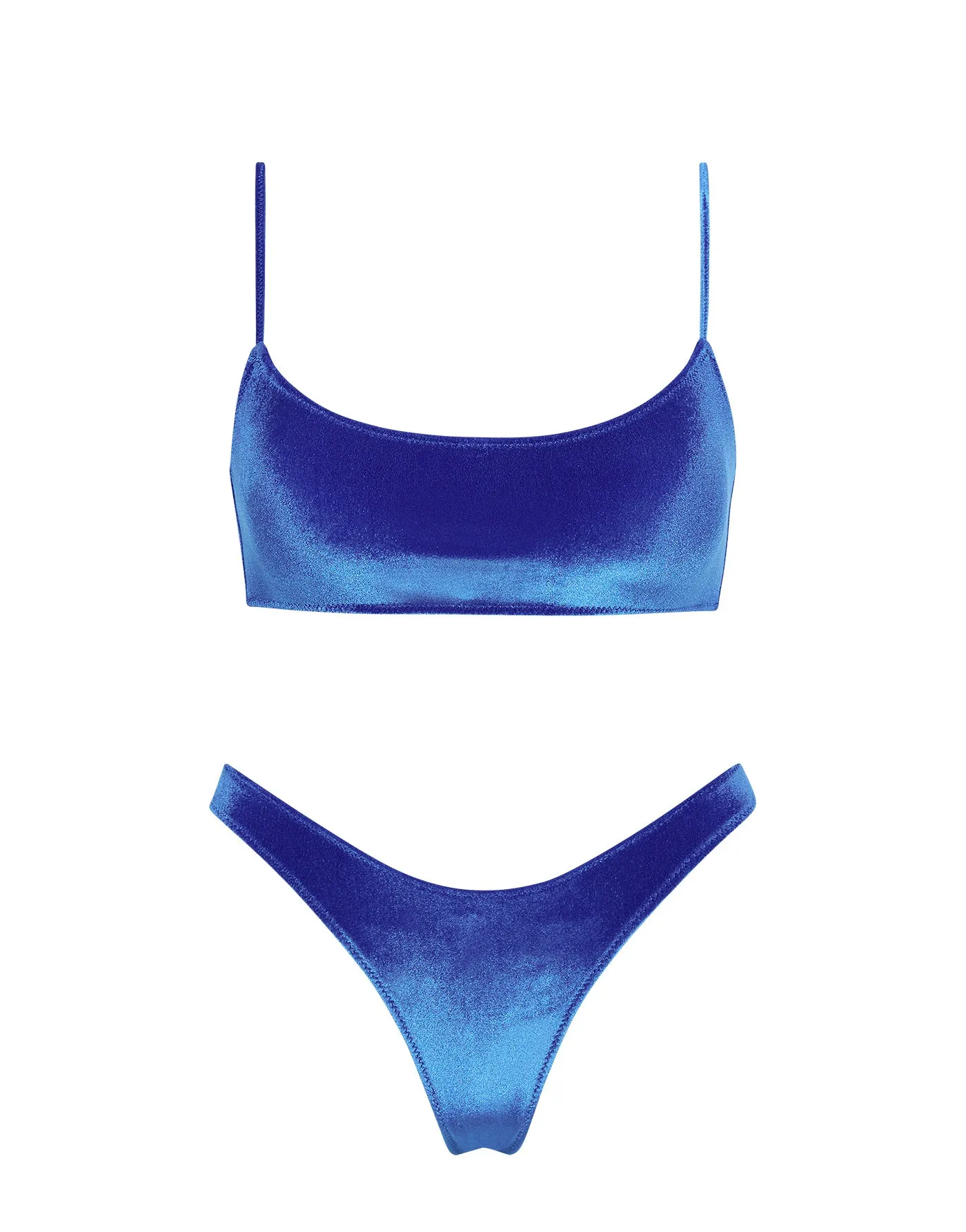 MICA - NAVI Navy Velvet Crop Bikini Set sold by triangl swimwear