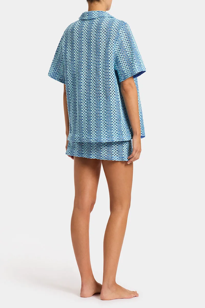 LINI - DELLO Blue Crochet Shirt sold by triangl swimwear product image thumbnail 3
