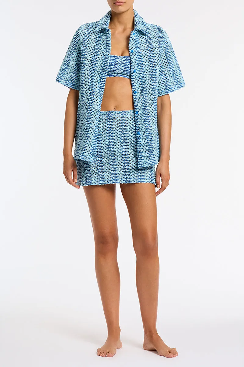 LINI - DELLO Blue Crochet Shirt sold by triangl swimwear product image thumbnail 2