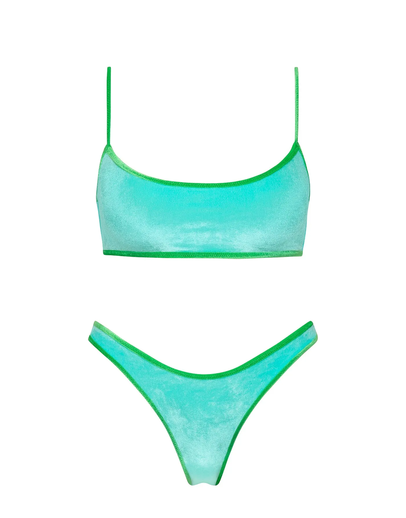 MICA - PALMM Blue Velvet Crop Bikini Set sold by triangl swimwear