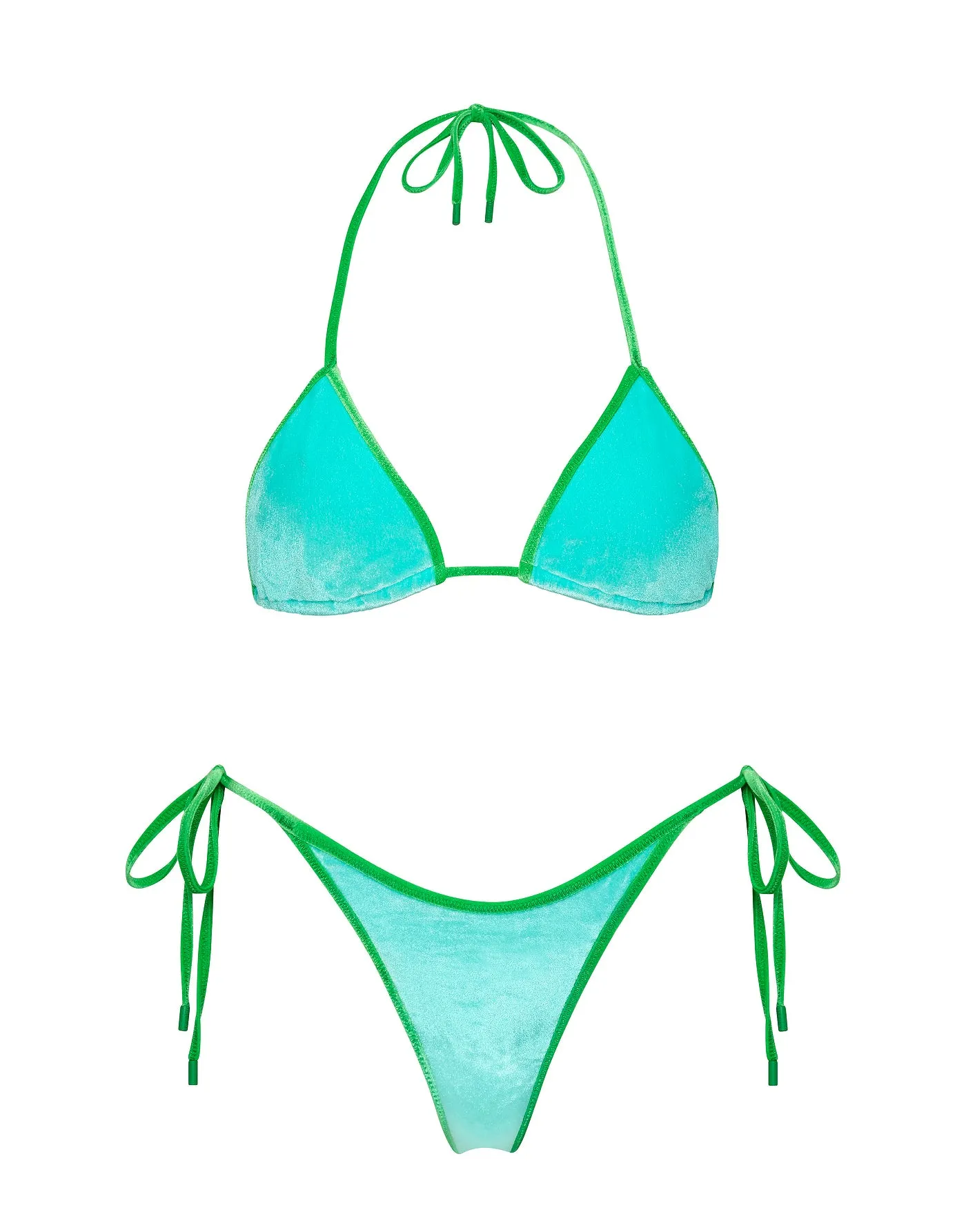 VINCA - PALMM Blue Velvet Triangle Bikini Set sold by triangl swimwear