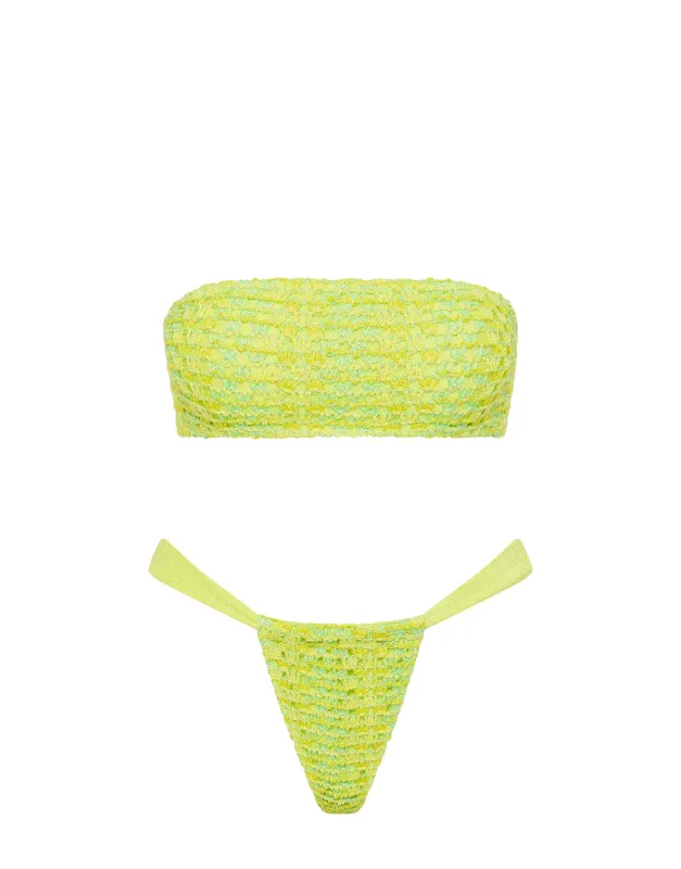 LUCE - REFE Sparkle Crochet Bandeau Bikini Set sold by triangl swimwear