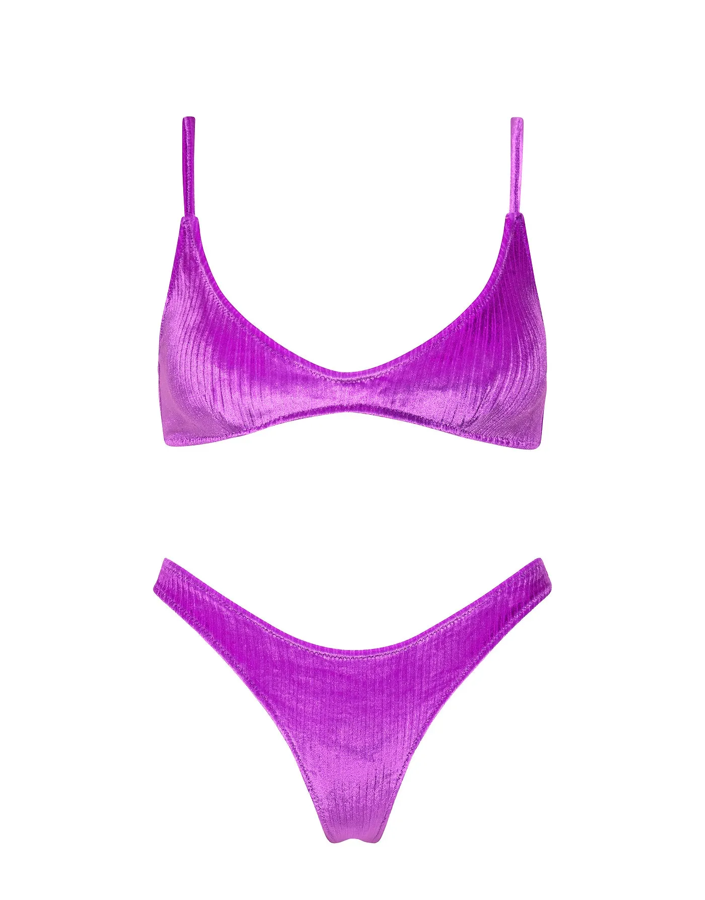 MAIA - COVA Purple Velvet Scoop Bikini Set sold by triangl swimwear