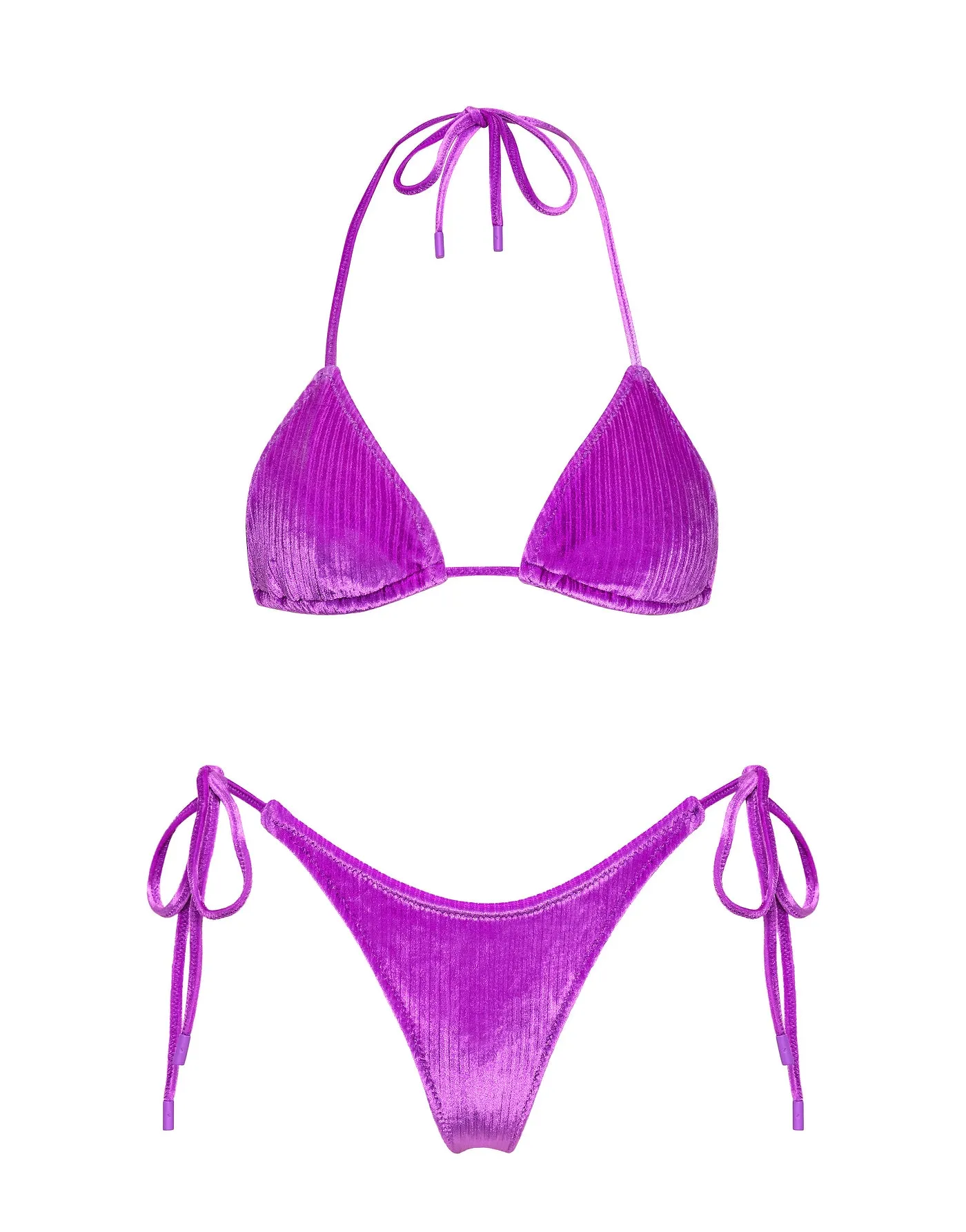 VINCA - COVA Purple Velvet Triangle Bikini Set sold by triangl swimwear