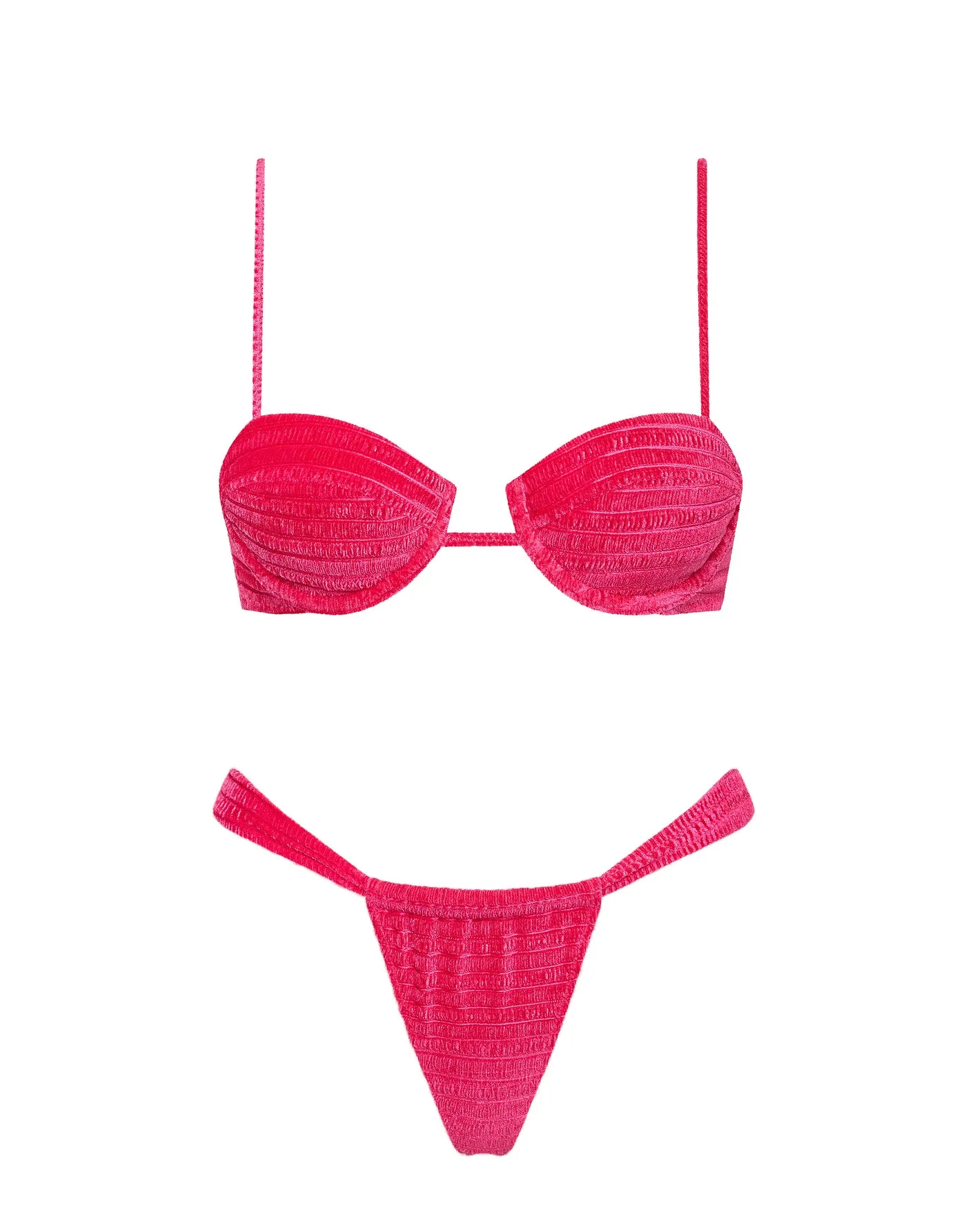 PALMA - MELIN Pink Velvet Balconette Bikini Set sold by triangl swimwear