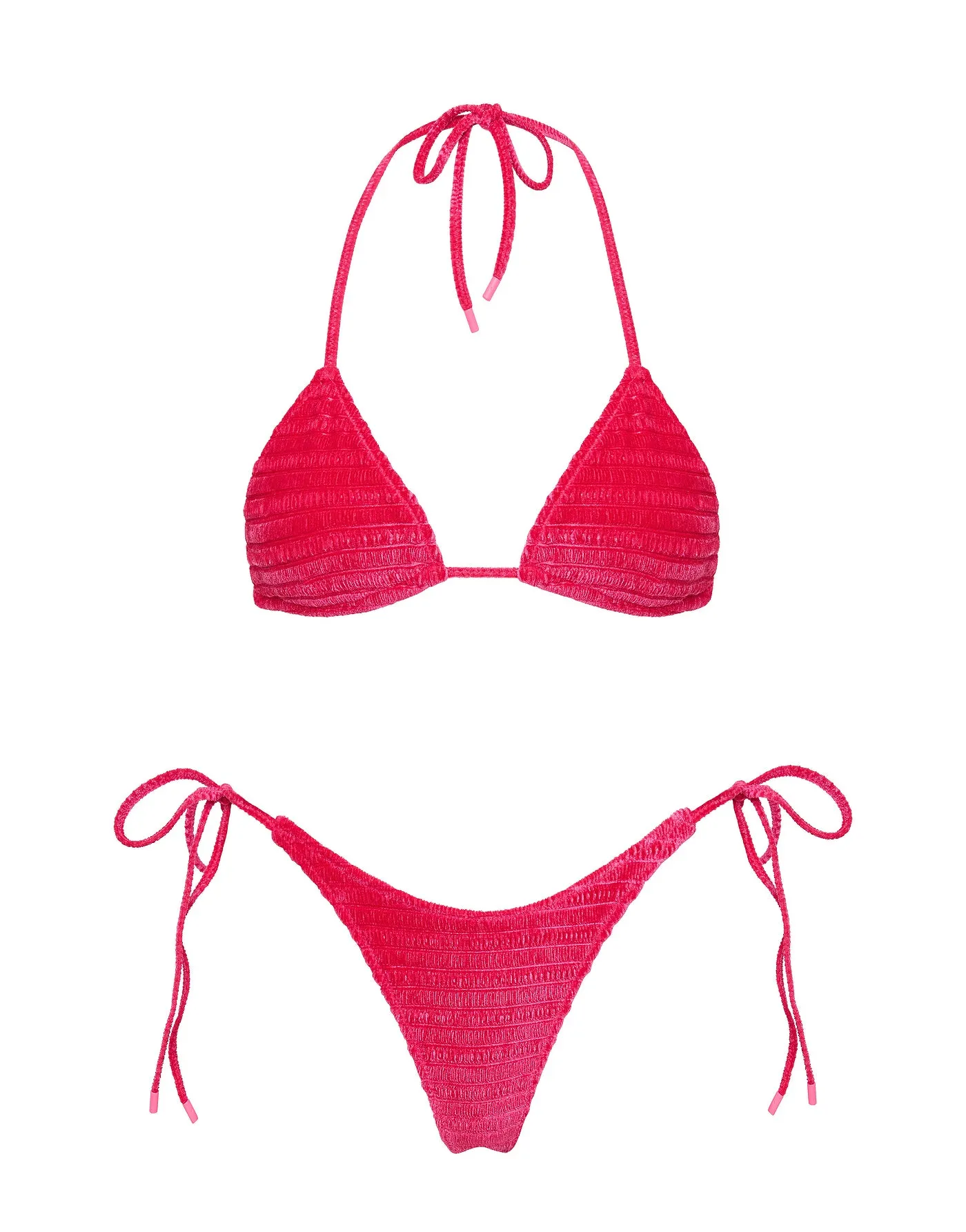 VINCA - MELIN Pink Velvet Triangle Bikini Set sold by triangl swimwear