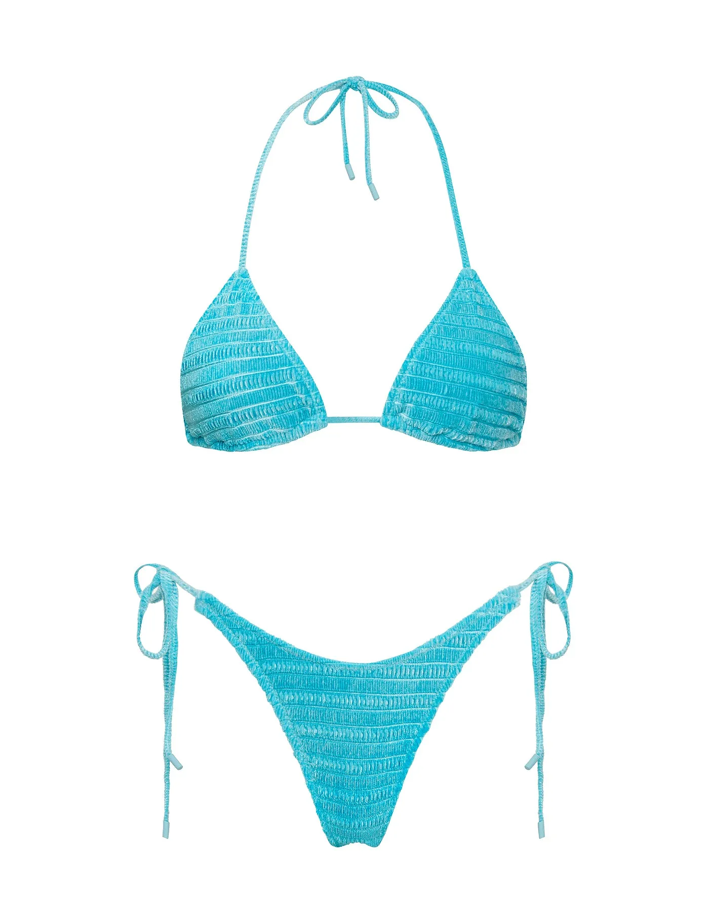 VINCA - COTE Blue Velvet Triangle Bikini Set sold by triangl swimwear