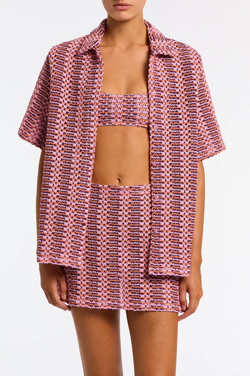 LINI - BLOSS Pink Crochet Shirt sold by triangl swimwear product image thumbnail 4