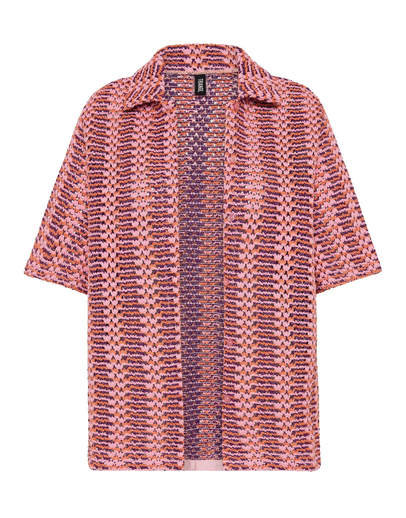 LINI - BLOSS Pink Crochet Shirt sold by triangl swimwear