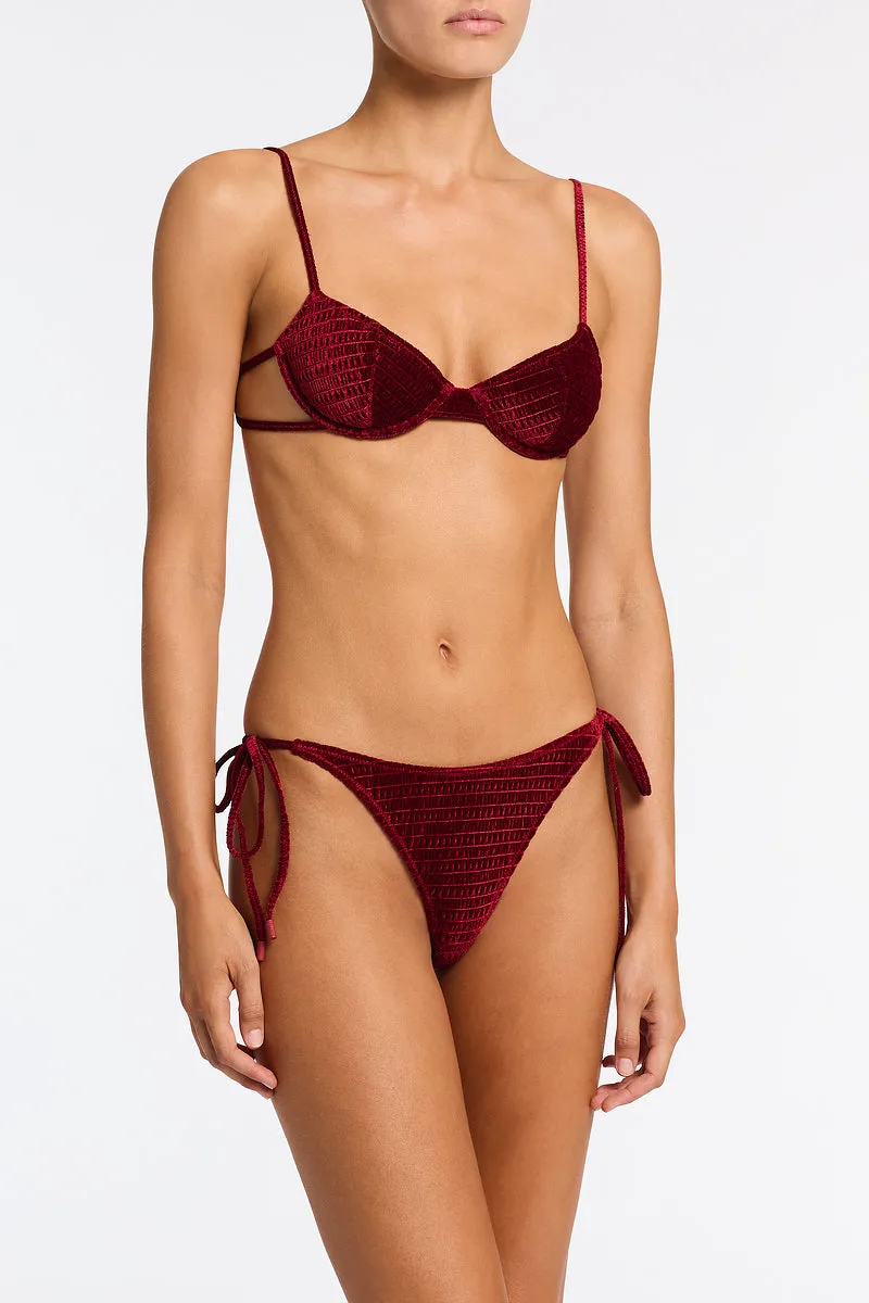 JARA - RONI Burgundy Velvet Balconette Bikini Set sold by triangl swimwear product image thumbnail 5