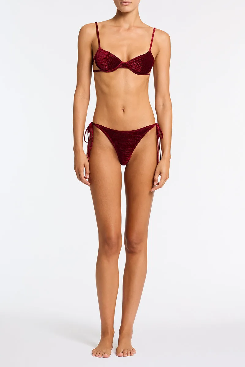 JARA - RONI Burgundy Velvet Balconette Bikini Set sold by triangl swimwear product image thumbnail 2